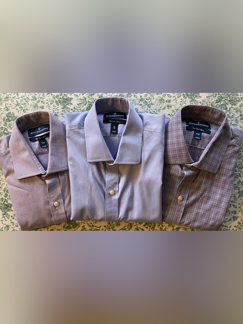 Men’s Amazon Brand Buttoned Down Long Sleeve Dress Shirt 3 Piece Bundle